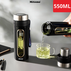 Bình pha trà thủy tinh 2 lớp cao cấp Mitomo BGH-0509