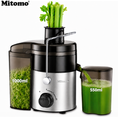 MÁY ÉP HOA QUẢ MITOMO KJ-3090, Công suất 700W ép nhanh, Lưỡi dao inox sắc bén, 2 chế độ ép linh hoạt