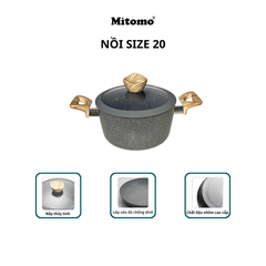 Bộ nồi chảo chống dính vân đá 6 món cao cấp Mitomo Queen Time