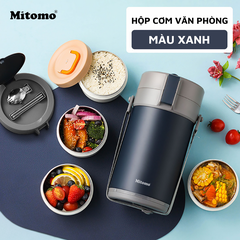 Hộp cơm văn phòng giữ nhiệt 4 ngăn Mitomo LCH-7086 Màu Đen