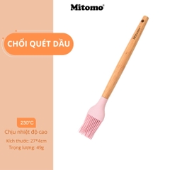 Bộ Dụng Cụ Nấu Ăn Silicone Cán Gỗ Tự Nhiên 12 Món Mitomo - An Toàn, Chịu Nhiệt Cao
