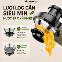 MÁY ÉP HOA QUẢ MITOMO KJ-3090, Công suất 700W ép nhanh, Lưỡi dao inox sắc bén, 2 chế độ ép linh hoạt