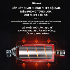 Hộp cơm văn phòng giữ nhiệt 4 ngăn Mitomo LCH-7086 Màu Đen