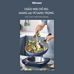 Bộ nồi chảo chống dính vân đá cao cấp Mitomo Cooker King phong cách Hàn Quốc