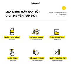 Máy xay tỏi ớt đa năng, xay thịt ăn dặm cho bé Mitomo MT-300