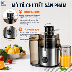 MÁY ÉP HOA QUẢ MITOMO KJ-3090, Công suất 700W ép nhanh, Lưỡi dao inox sắc bén, 2 chế độ ép linh hoạt