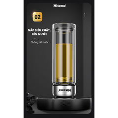 Bình pha trà giữ nhiệt thủy tinh 2 lớp Mitomo BGH-0505