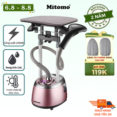 Bàn ủi hơi nước đứng Mitomo GC-559 màu hồng đậm