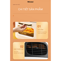 Nồi chiên không dầu điện tử Mitomo MTD-AF15, dung tích 15L màu đen