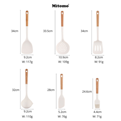 Bộ muỗng nấu ăn Silicone chịu nhiệt cao cấp Mitomo GB4806.9-2016