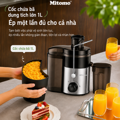 MÁY ÉP HOA QUẢ MITOMO KJ-3090, Công suất 700W ép nhanh, Lưỡi dao inox sắc bén, 2 chế độ ép linh hoạt