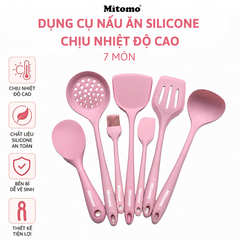 Bộ dụng cụ nấu ăn 7 món bằng silicone chịu nhiệt cao Mitomo