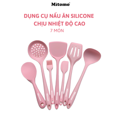 Bộ dụng cụ nấu ăn 7 món bằng silicone chịu nhiệt cao Mitomo