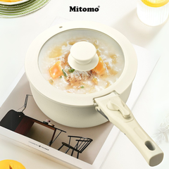 Bộ nồi chảo đá gốm chống dính cán rời 3 món Mitomo