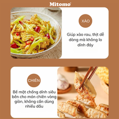 Bộ nồi chảo đá gốm chống dính cán rời 3 món Mitomo