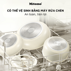 Bộ nồi chảo đá gốm chống dính cán rời 3 món Mitomo