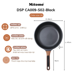 Bộ nồi chảo đá gốm cao cấp Mitomo DSP CA009-S02-Black