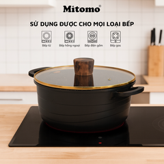 Bộ nồi đá gốm cao cấp Mitomo DSP CA018-S01-Black