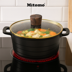Bộ nồi đá gốm cao cấp Mitomo DSP CA018-S01-Black