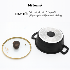 Bộ nồi đá gốm cao cấp Mitomo DSP CA018-S01-Black