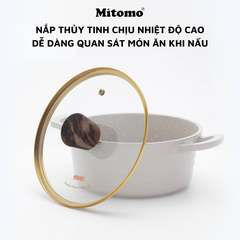 Bộ nồi chảo đá gốm cao cấp Mitomo DSP CA018-S02-Beige