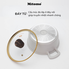 Bộ nồi chảo đá gốm cao cấp Mitomo DSP CA018-S02-Beige