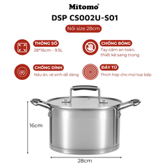 Bộ nồi chảo inox cao cấp Mitomo DSP CS002U-S02U