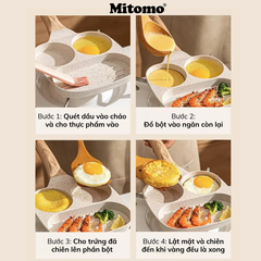 Chảo 3 ngăn chống dính Mitomo - Hàng cao cấp