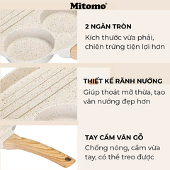 Chảo 3 ngăn chống dính Mitomo - Hàng cao cấp