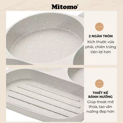 Chảo 3 ngăn chống dính Mitomo - Hàng cao cấp