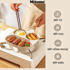 Chảo 3 ngăn chống dính Mitomo - Hàng cao cấp
