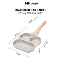 Chảo 3 ngăn chống dính Mitomo - Hàng cao cấp