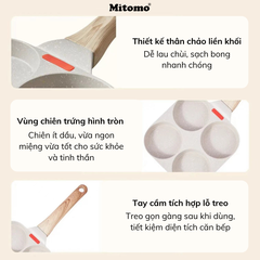 Chảo chiên trứng 4 ngăn chống dính Mitomo