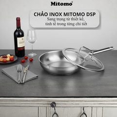 Chảo Inox Cao Cấp Mitomo DSP CS002-C24 - Inox 304 Nguyên Khối - Chống Dính Tự Nhiên