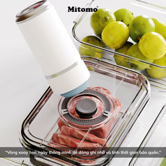 Bộ 4 Hộp Bảo Quản Thực Phẩm Hút Chân Không Thông Minh Mitomo – Giữ Tươi Lâu Gấp 3 Lần