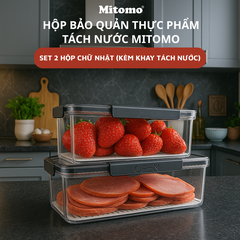 Hộp Bảo Quản Thực Phẩm Tách Nước Thông Minh Mitomo – Giữ Tươi Lâu, An Toàn
