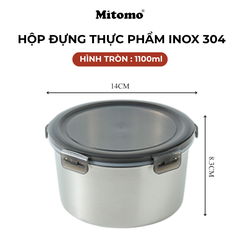 Bộ 5 Hộp Bảo Quản Thực Phẩm Inox 304 Hình Tròn – Kín Hơi, An Toàn, Bền Đẹp
