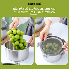 Bộ 5 Hộp Bảo Quản Thực Phẩm Inox 304 Hình Tròn – Kín Hơi, An Toàn, Bền Đẹp