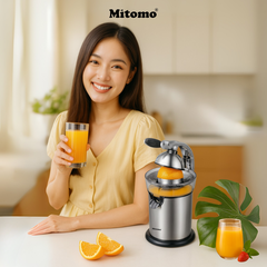 Máy Vắt Cam Mitomo KJ1043 - Ép Kiệt Bã, Không Đắng
