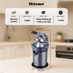 Máy Vắt Cam Mitomo KJ1043 - Ép Kiệt Bã, Không Đắng