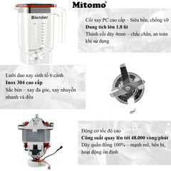 Máy Xay Sinh Tố Công Nghiệp Cao Cấp Mitomo ANS-25801