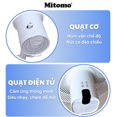 Quạt Đứng Cao Cấp Mitomo FCE-60HE Max - Phím cơ, hoạt động siêu êm ái