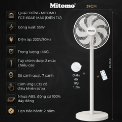 Quạt Đứng Điện Tử Cao Cấp Mitomo FCE-60AE Max