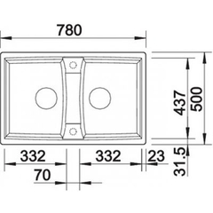 Chậu rửa bát đá đôi BLANCO LEXA8 ANTHRACITE ( màu đen)