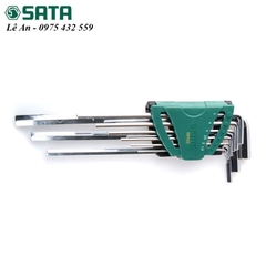 Bộ lục giác đầu bằng loại dài 9 chi tiết  SATA 09103