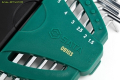 Bộ lục giác đầu bằng loại dài 9 chi tiết  SATA 09103