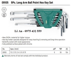 Bộ lục giác bi loại dài 9 chi tiết SATA 09105