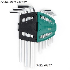 Bộ lục giác đầu bằng loại dài 9 chi tiết SATA 09107