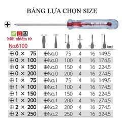 Tô vít 4 cạnh cán trong VESSEL No.6100+0x100