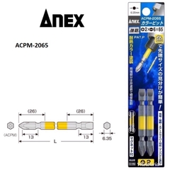 Vỉ 2 mũi vít 2 đầu có từ tính ANEX ACPM-2065